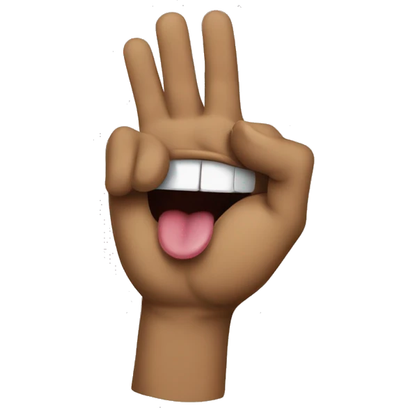 rock hands backwards tongue out emoji