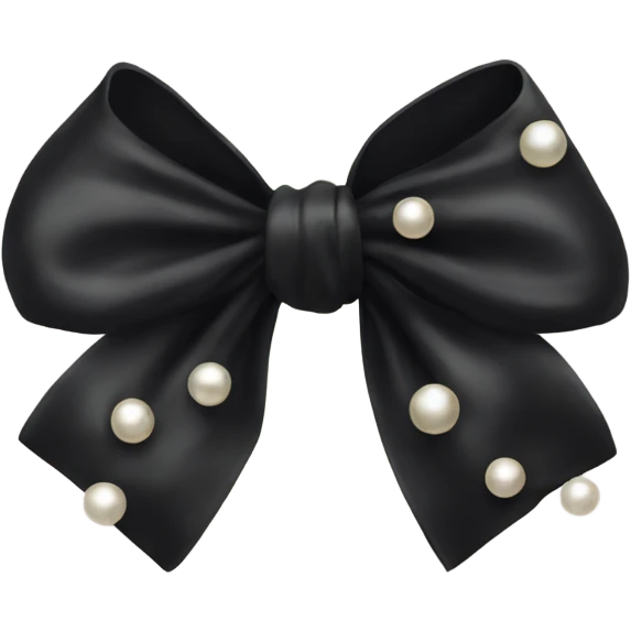black silk bow with pearls emoji