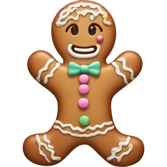 Pastel gingerbread man emoji