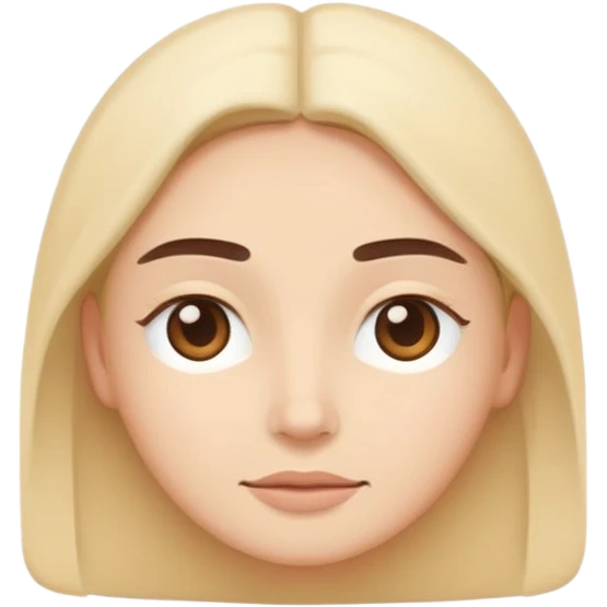 minimal flat emoji with relaxed expression,
smooth eyebrows,
open calm eyes,
feeling of ease and safety,
pastel neutral colors,
modern mindfulness app style,
transparent background,
vector illustration emoji