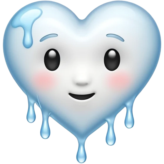 white heart melting emoji