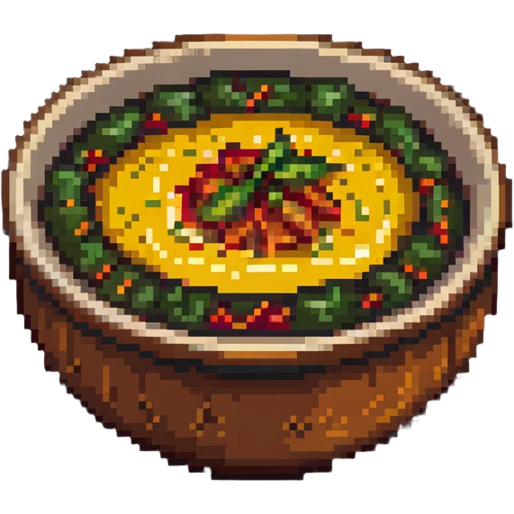 pixel art bowl of chutney with spices emoji