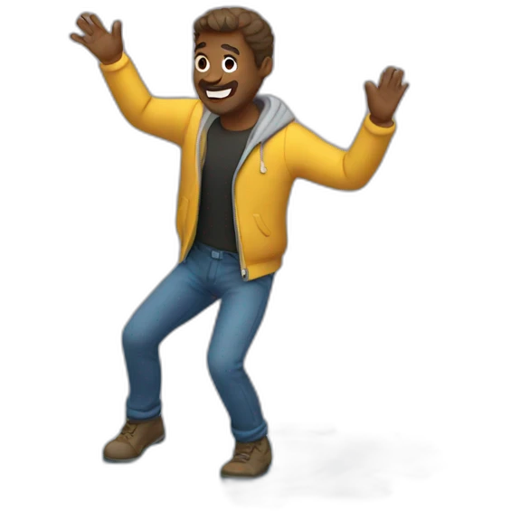 Man dancing in a puddle emoji