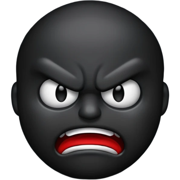 Create an emoji that is so angry that his face doesn’t show up it’s only black ￼ emoji