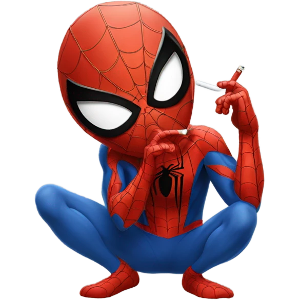 Spiderman with a cigarette emoji