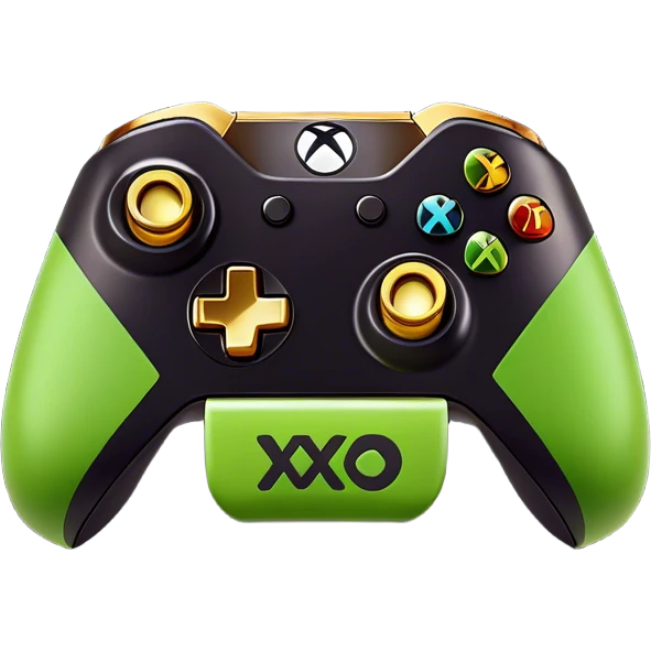 Clash of Clans aesthetic: Cinematic Playful Xbox One Console Portrait Emoji, rendered in a 3D vector-style similar to standard emojis with minimal shading and bold, simplified shapes. A compact, distinct form with signature details, softly glowing with a modern gaming energy charm. Simplified yet unmistakably iconic, highly detailed and consistent, glowing with a soft radiance and high shine. Stylized with a touch of next-gen innovation and a soft glowing outline, capturing the essence of a beloved gaming relic with a friendly, playful manner! emoji