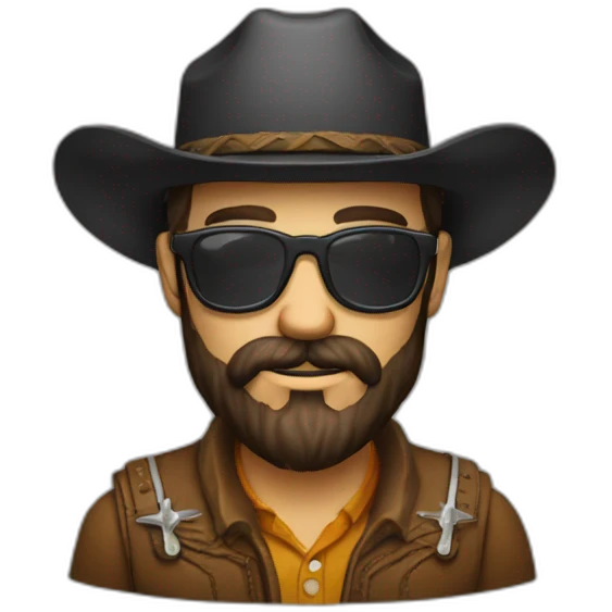 cowboy lunettes barbe emoji