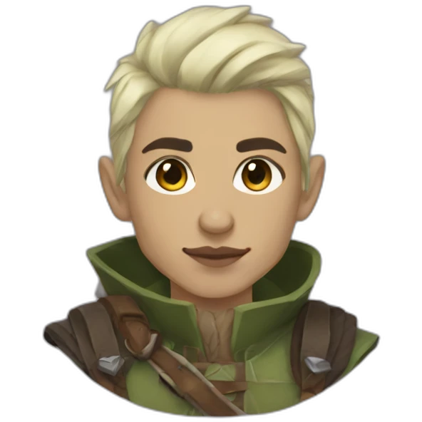 non-binary half-orc ranger emoji
