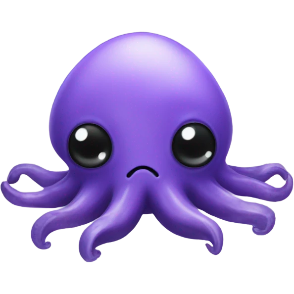 Purple squid plushie with black buttons as eyes emoji