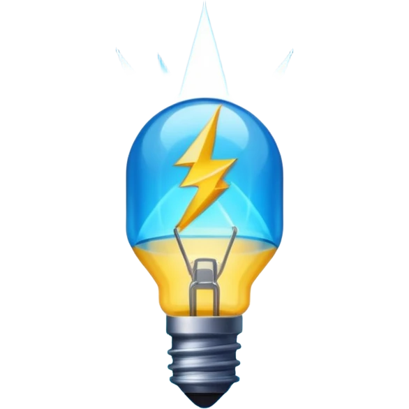 A light blue thunder emoji