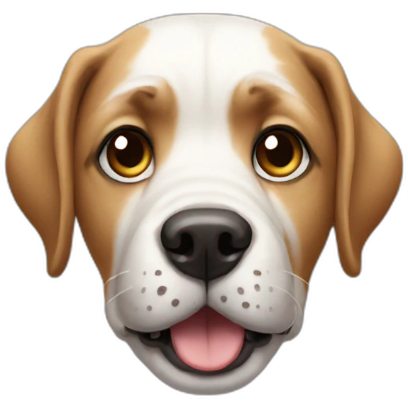 a dog who asks a question emoji