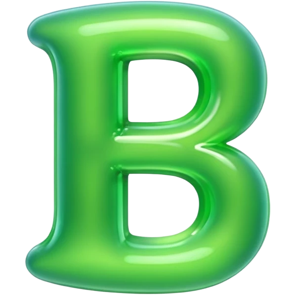 neon green bubble letter B emoji