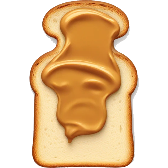 Toast with peanut butter spread on it emoji