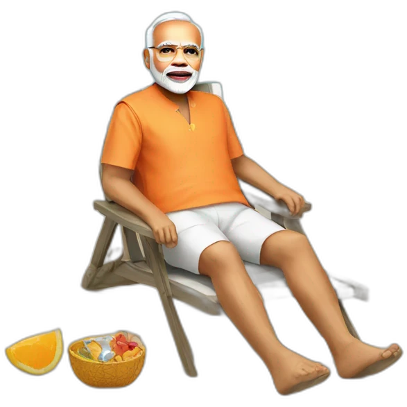 Narendra modi on beach emoji