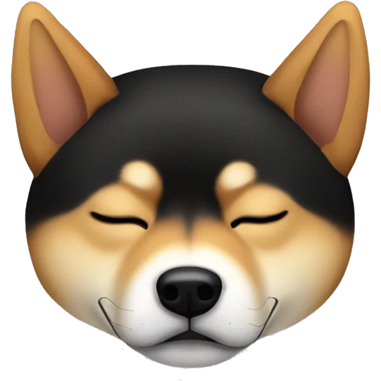 shiba inu black and tan sleeping   emoji