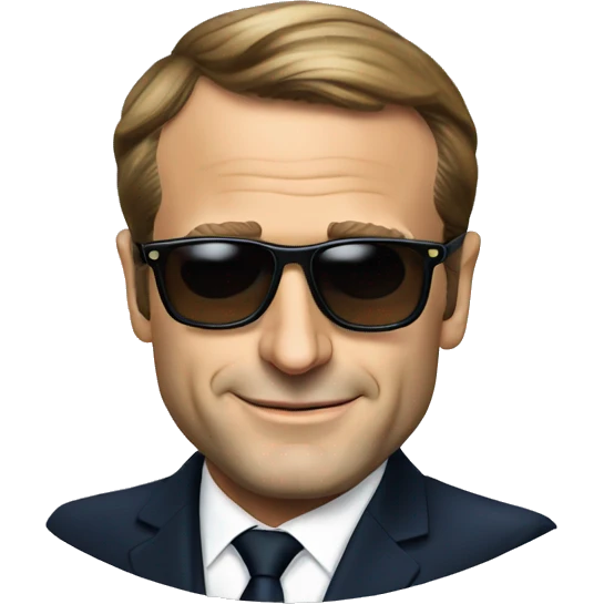 french president macron with sunglasses emoji