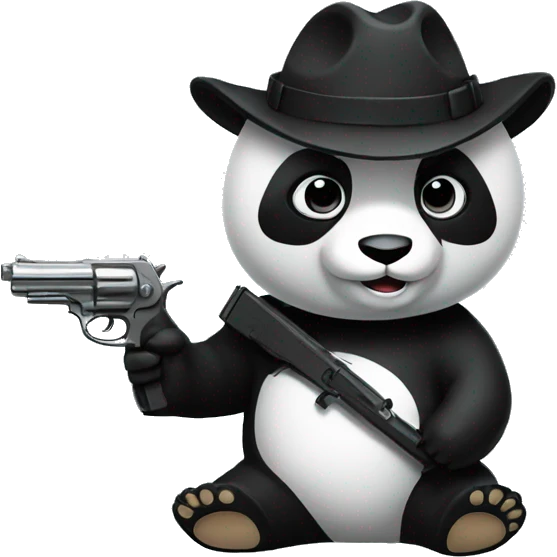 Un panda avec un revolver  emoji