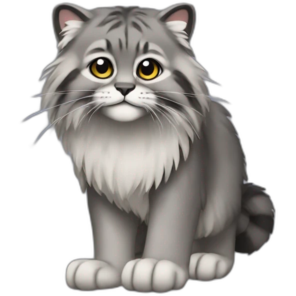 full-body manul with paws on tail emoji