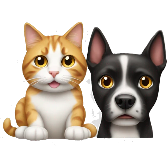 Cat with dog emoji