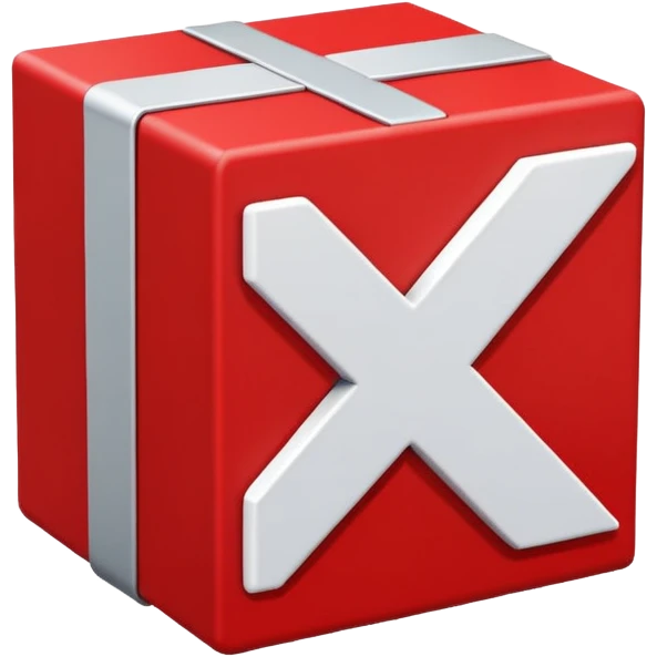 white x in red box 2D emoji