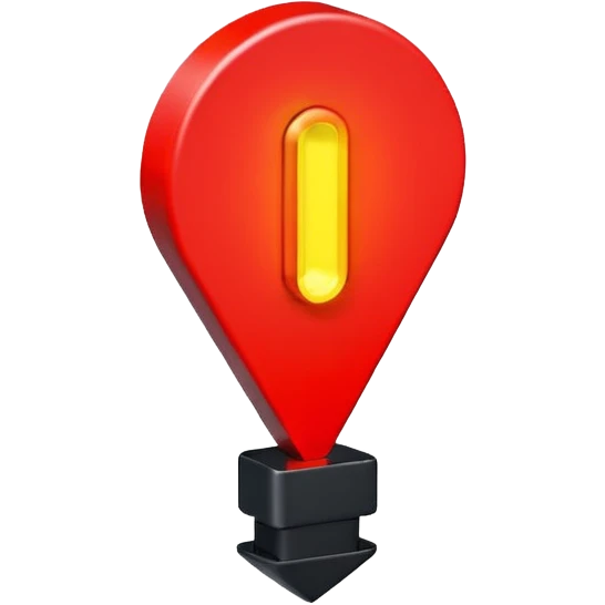 exclamation point ❗️, minimalistic 3d red neon glowing transparent emoji
