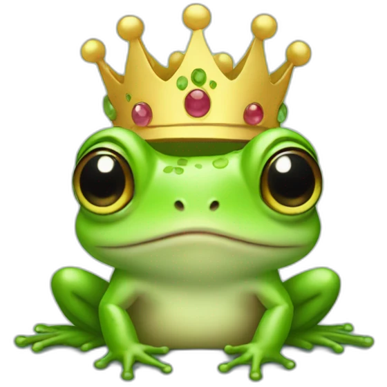 Baby frog wearing a crown emoji