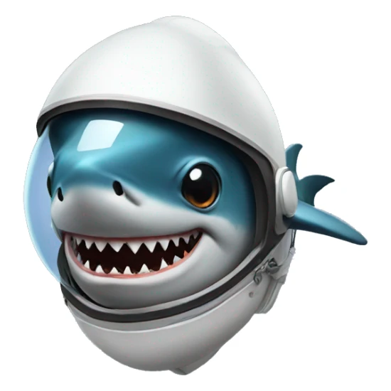 shark with space helmet  sticker