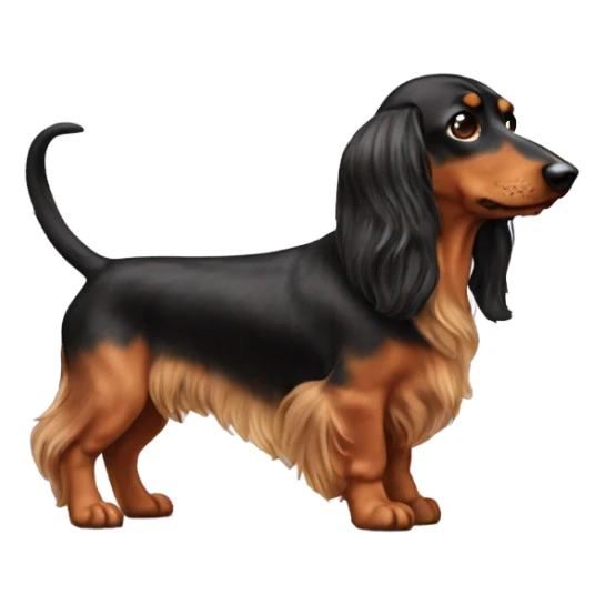 Long hair dog teckel sticker