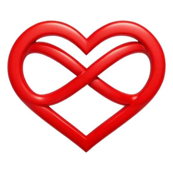 Infinity sign laied over a red heart sticker