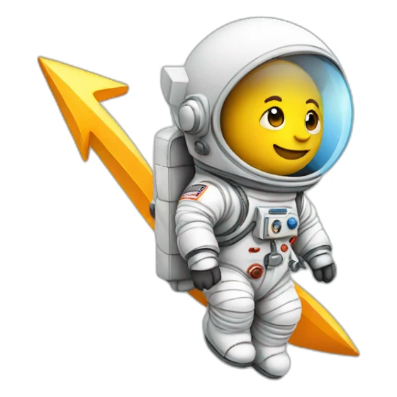 Astronaut on an upward arrow sticker