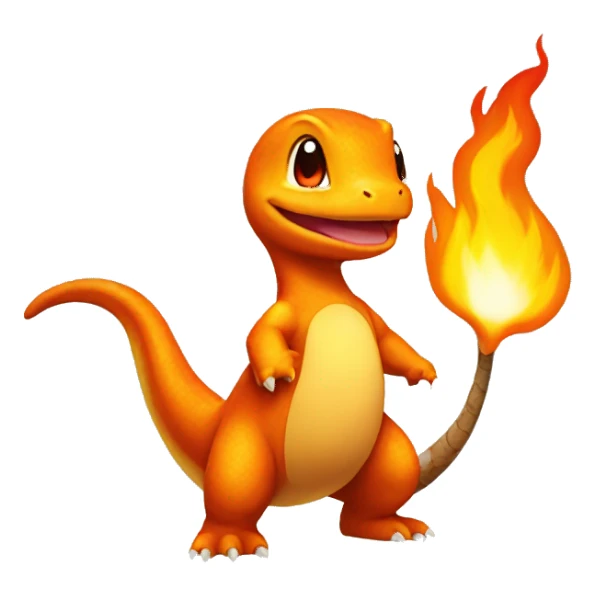 Charmander with a flame on its tail-tip sticker