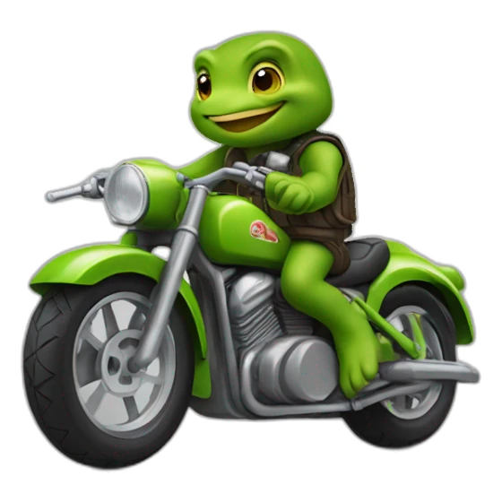 tortue sur moto sticker