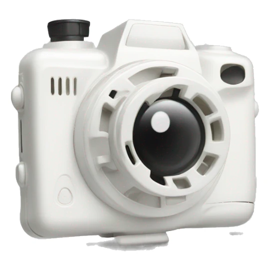 white  disposable camera with a happy face  sticker