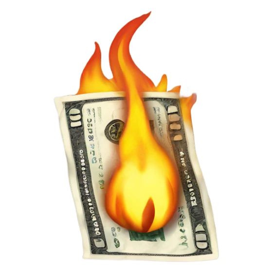 burning money sticker