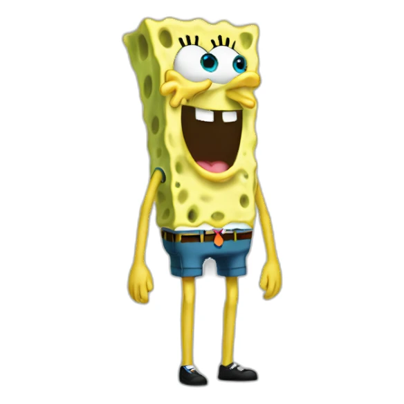 spongebob with no arms or legs sticker
