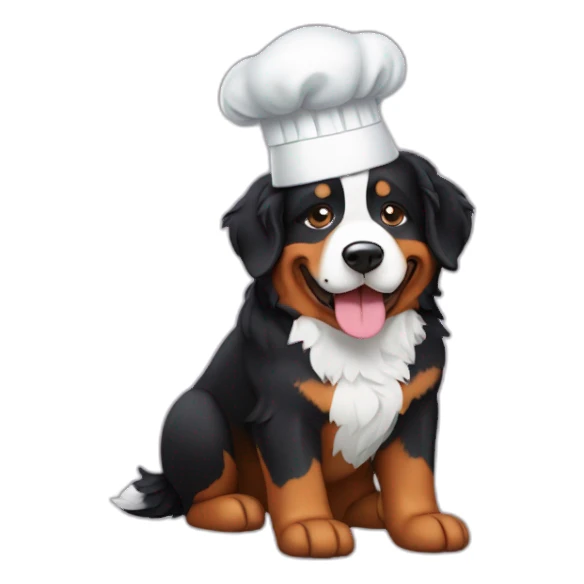 bernese mountain dog with a chef top hat sticker