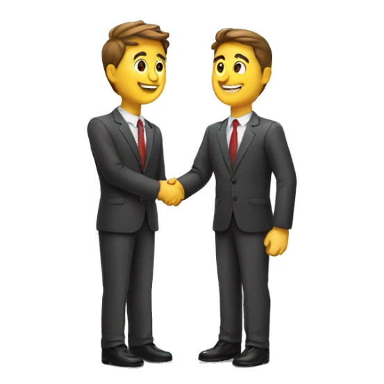 two businessmen handshaking sticker