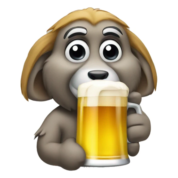 Scimmia con birra in man sticker