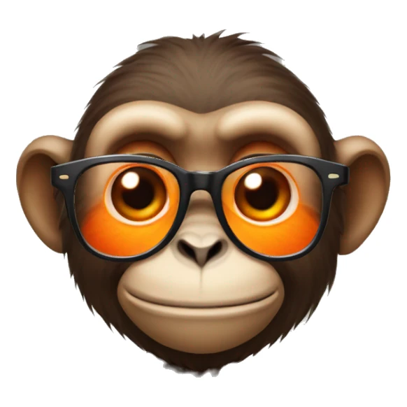 monkey with orange glasses sticker