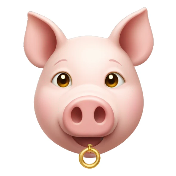 a gold ring in a pig's nose sticker
