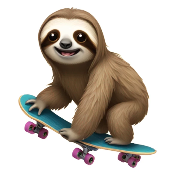 A sloth on a skateboard sticker