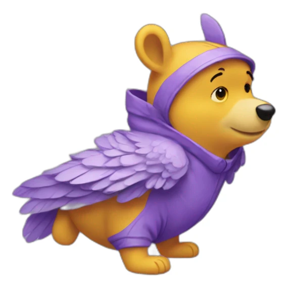 Pooh violet avec des ailes sticker