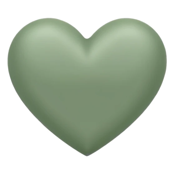 sage green heart sticker