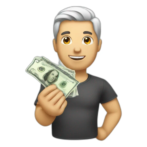 Cash in hand sticker