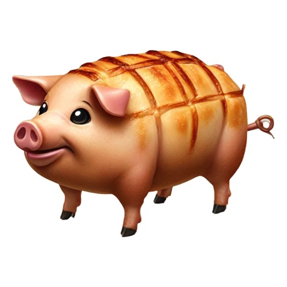 Pig roast cooked pig on rotisserie sticker