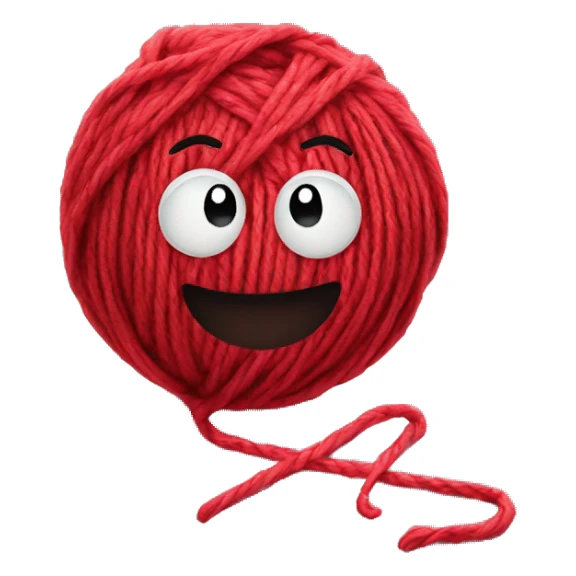 Red ball of Yarn  sticker