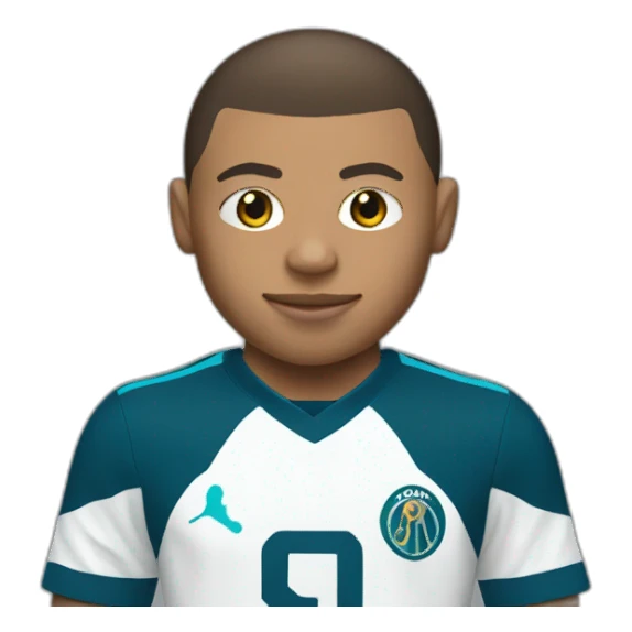 kyllian mbappe with OM jersey sticker