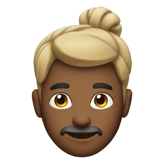 Man with a bun sticker