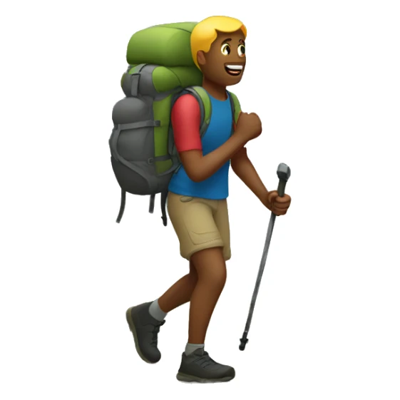 person hiking on trail sticker