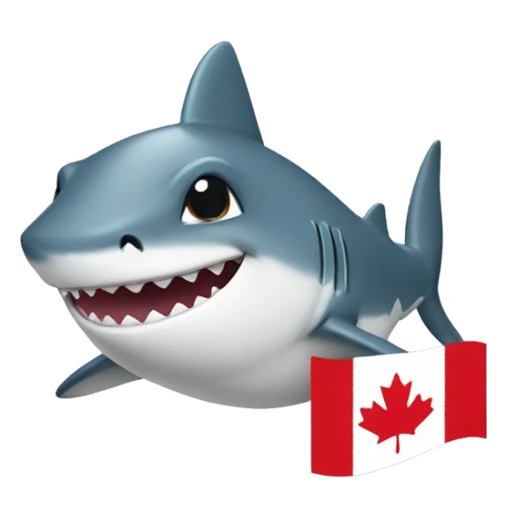 Baby shark with Canada flag sticker